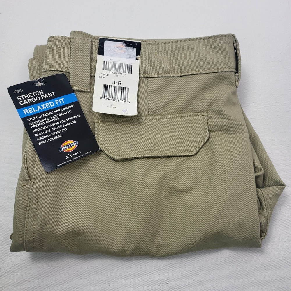 Dickies Women's Relaxed‎ Fit Stretch Cargo Pants FP888 Desert Sand Khaki 10R